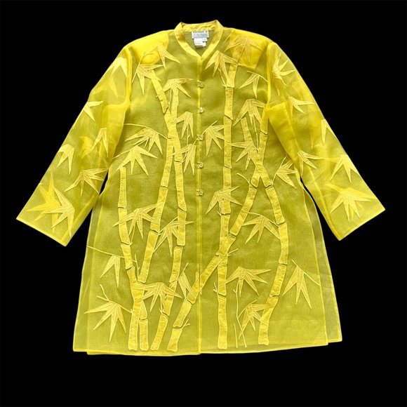 Vintage Vibrant Yellow Sheer Duster - Picture 2 of 10